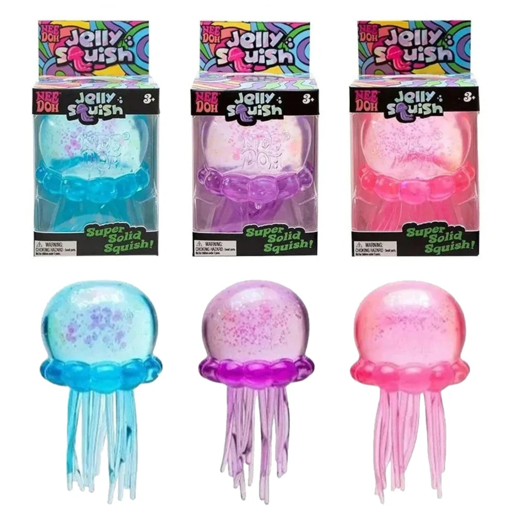 Squishies Nee Doh New Jellyfish  Squish Toy Fidget Toy Water Sensory Soft Jelly Squeeze Stress Relief Fidget Toy