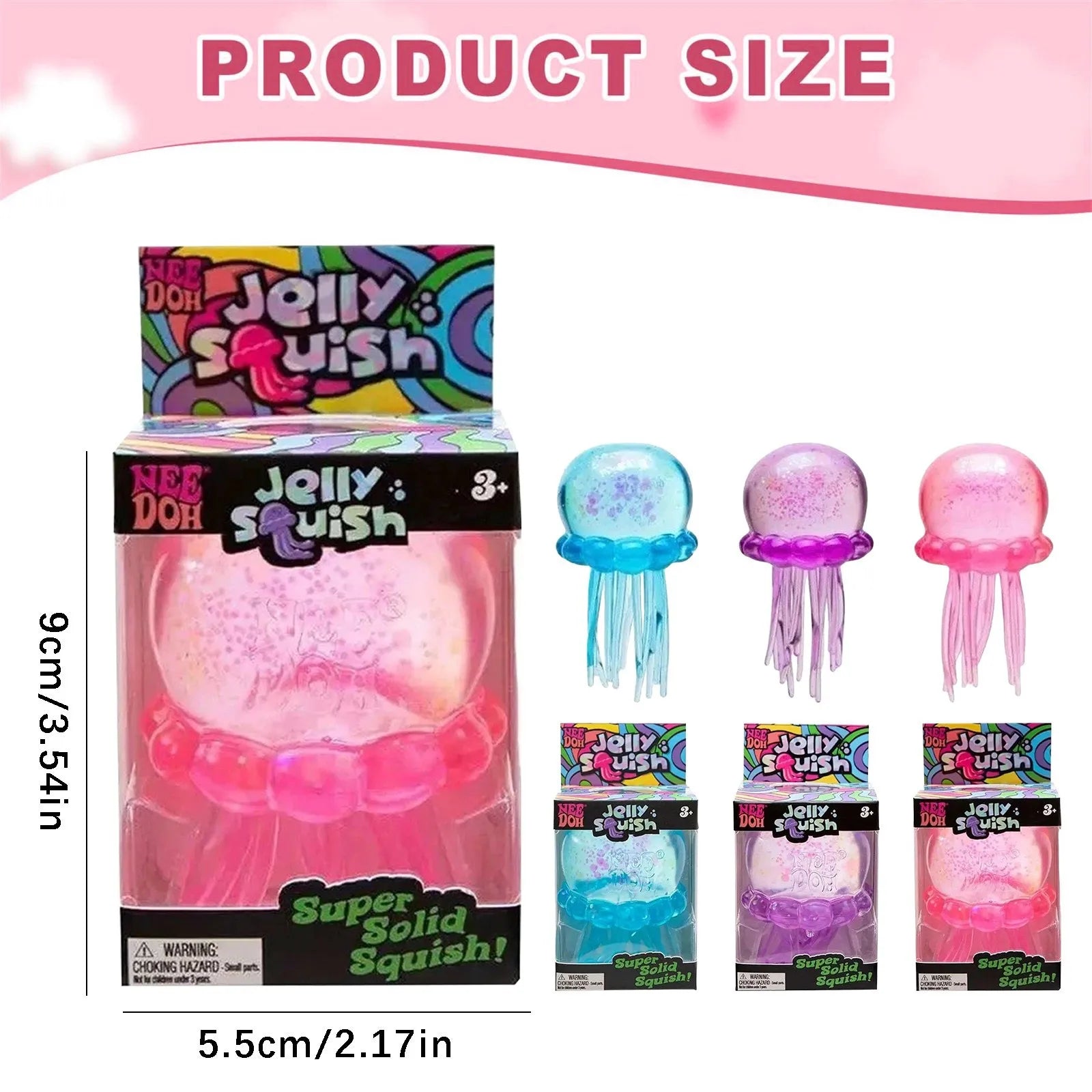 Squishies Nee Doh New Jellyfish  Squish Toy Fidget Toy Water Sensory Soft Jelly Squeeze Stress Relief Fidget Toy