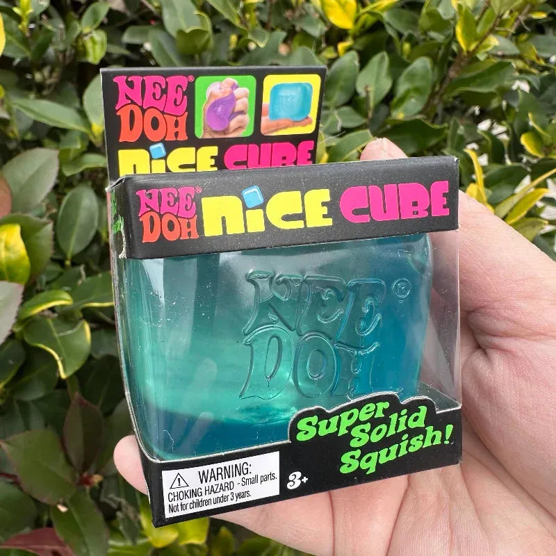 Nee Doh Nice Cube Super Solid Squish! - Blue Purple Pink